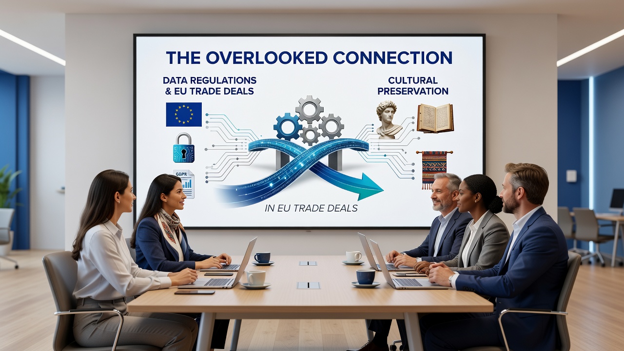 Digital archives and cultural data storage facilities connected to international trade frameworks